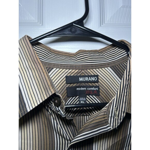 Murano Men’s Modern Comfort XLA Button Up Shirt Size XL Brown - Picture 2 of 6